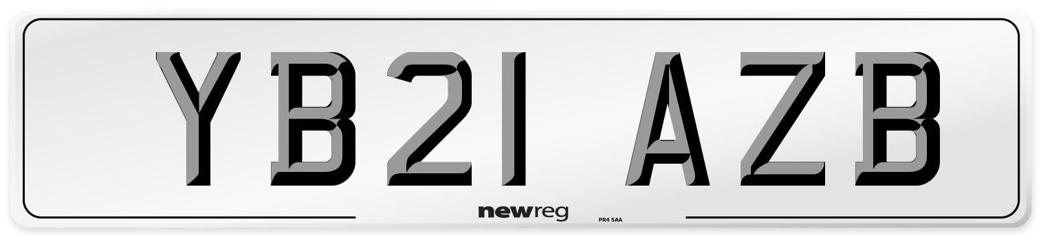 YB21 AZB Number Plate from New Reg